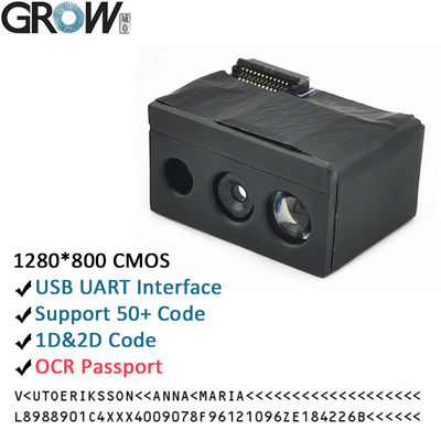 GROW GM69Pro-S 1280*800CMOS OCR/1D/2D Barcode Scanner Module USB UART Interface QR Code Bar Code Reader Υποστήριξη OCR Διαβατήριο